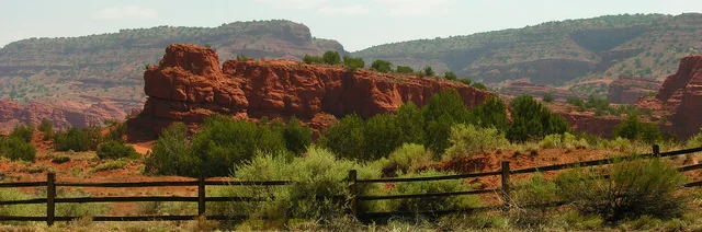 Red-rock formations in the Jemez landscape