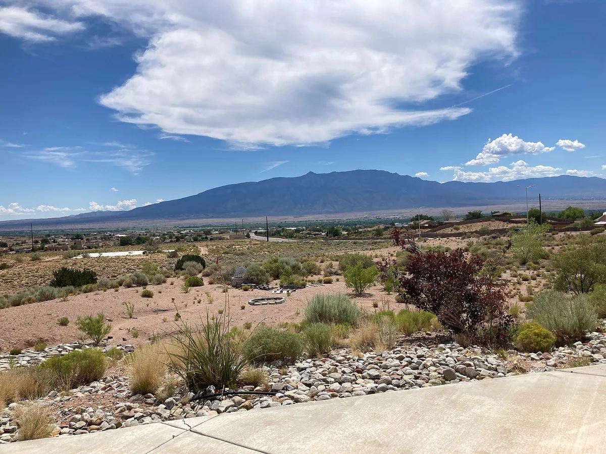Rio Rancho with the Sandia Mountains on the horizon